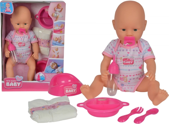Panenka New Born Baby s doplňky 38 cm