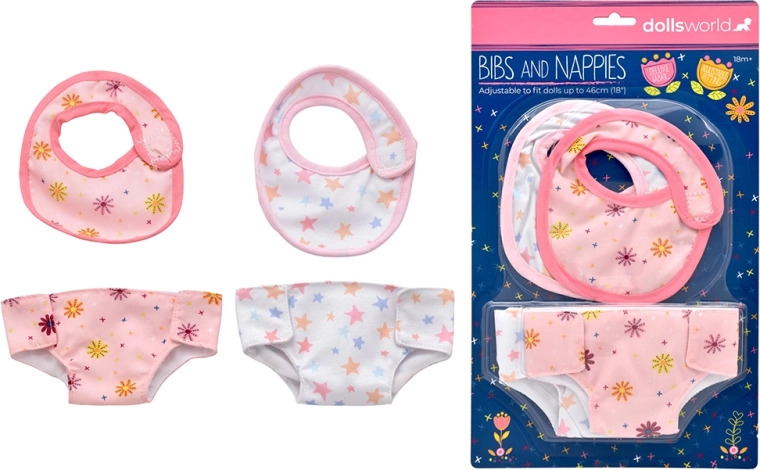 Dolls World bryndáky a pleny pro panenky 46 cm