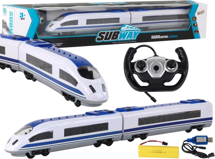 Závodní RC vlak s osvětlením 65 cm – bílý
