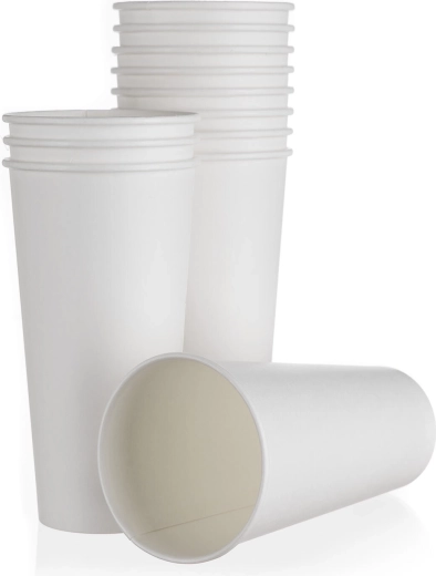 Papírový kelímek 500 ml, bílý, jednorázový (12 ks)