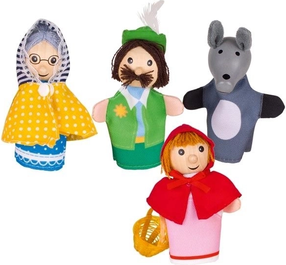 Goki sada prstových maňásků Červená Karkulka, 4 ks