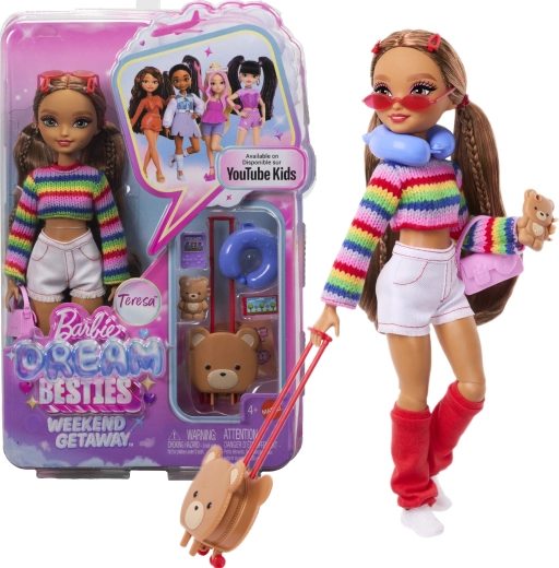 Barbie Dream Besties Teresa – módní panenka na víkendový výlet s doplňky