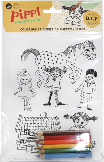 Kreativní sada samolepek k vybarvení Pippi Langstrumpf