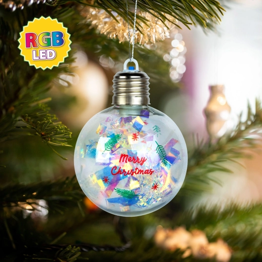 Vánoční LED koule s RGB osvětlením, 8 cm