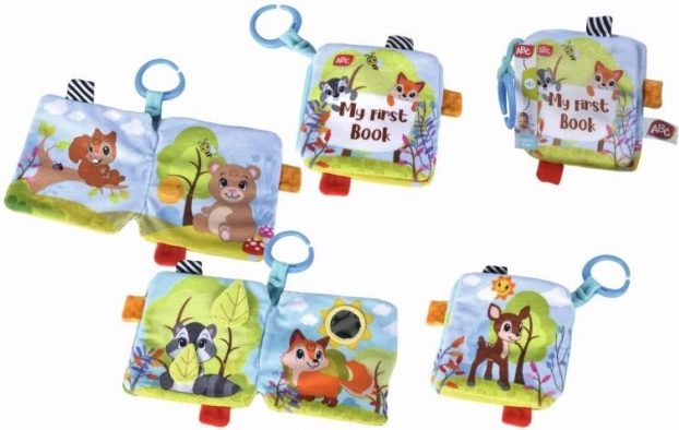 Měkká textilní knížka Forest Friends pro miminka 17 cm