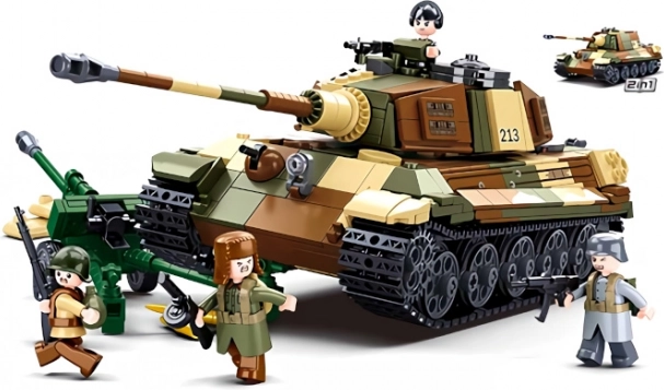 Sluban Bitva o Budapešť – německý těžký tank TIGER II 2 v 1 stavebnice