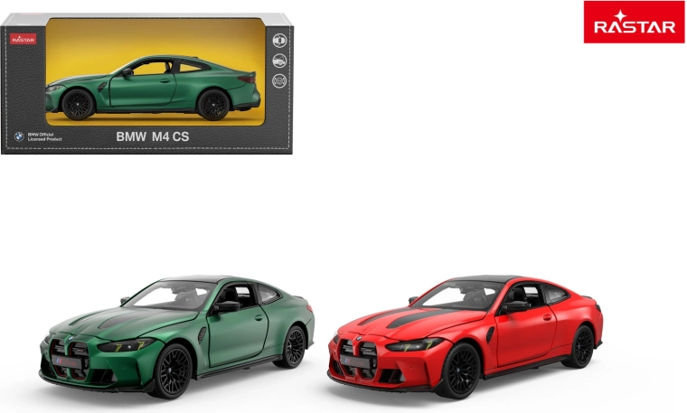 Kovový model auta Rastar BMW M4 CS 1:24 červený - 1 kus
