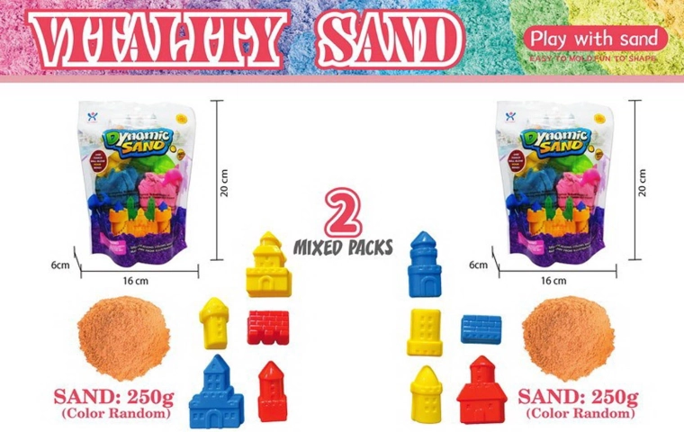 Kinetický písek žlutý 250 g se sadou formiček hrad