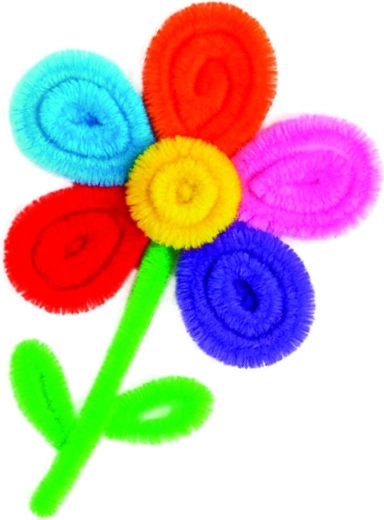 Květiny z chlupatých drátků