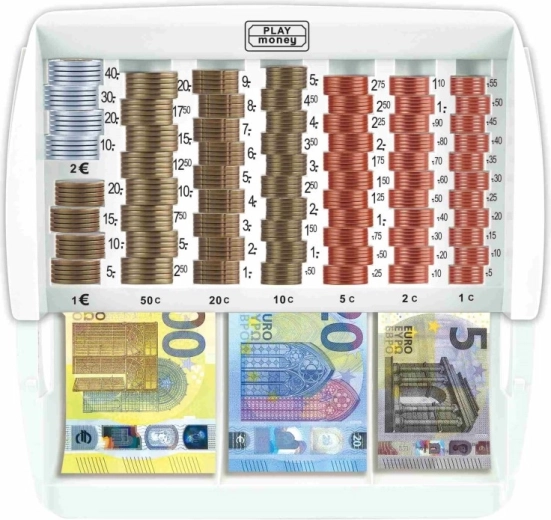 Přehledně roztříděné euro mince