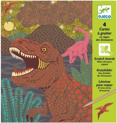 DJECO Škrabací obrázky Dinosauři
