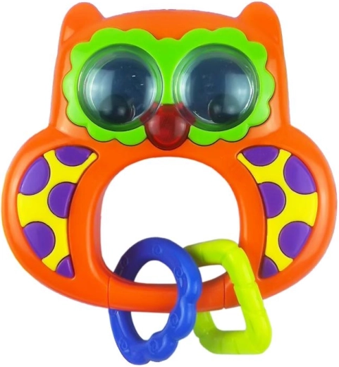 Dětské chrastítko se zvukem Baby Mix sovička oranžová