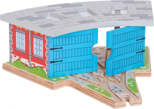 Bigjigs Rail trojité depo s vraty pro dřevěné vláčkodráhy