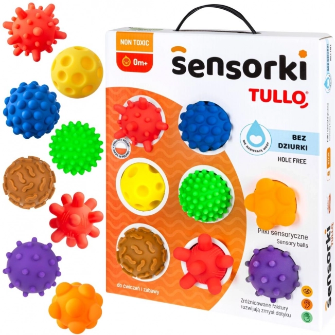 Senzorické míčky TULLO 8 ks bez dírek