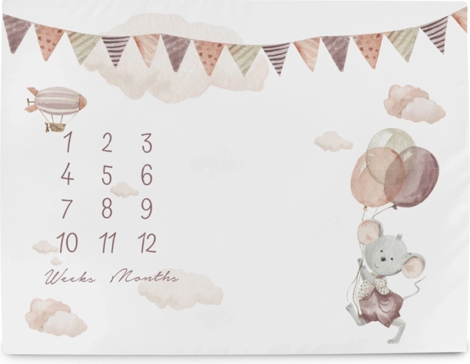 Ceba Baby milníková podložka na focení basic mouse 92 × 72 cm