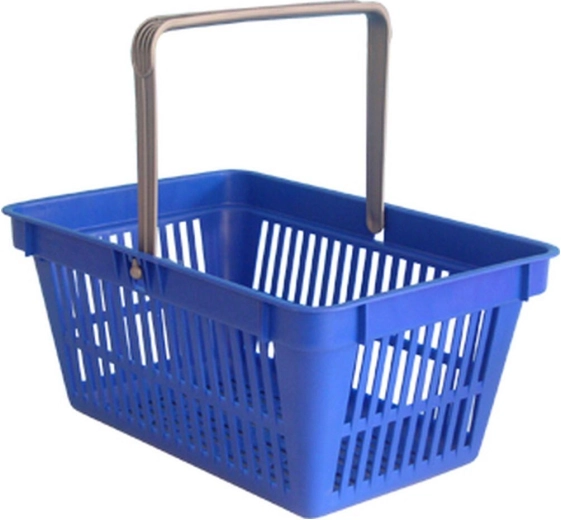 Nákupní košík s jedním držadlem 44,5 × 30 × 21,5 cm, plast, mix barev, nosnost 15 kg