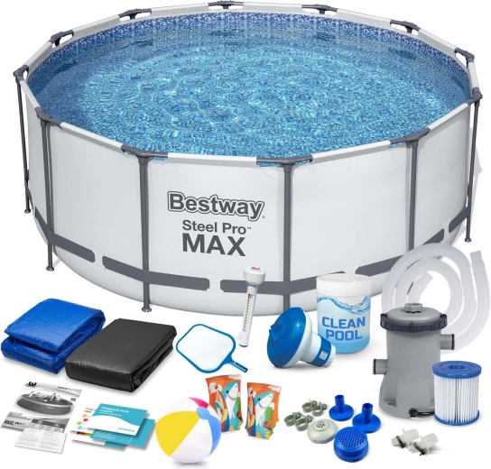 Zahradní rámový bazén 427 × 84 cm set 17v1 BESTWAY Steel Pro MAX