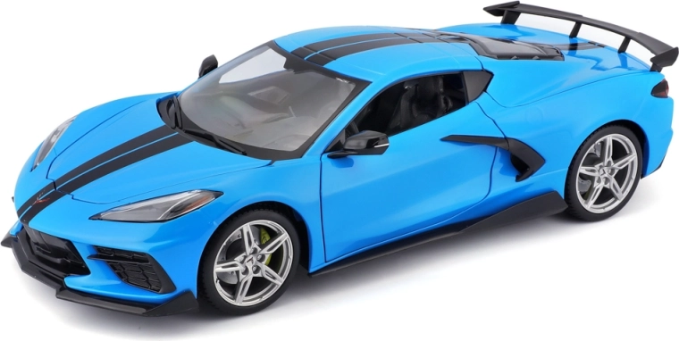 Maisto Chevrolet Corvette Stingray Coupe high wing modrá 1:18