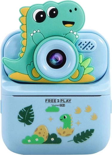 FREEON Free2Play dětský digitální fotoaparát s okamžitým tiskem Dinosaur
