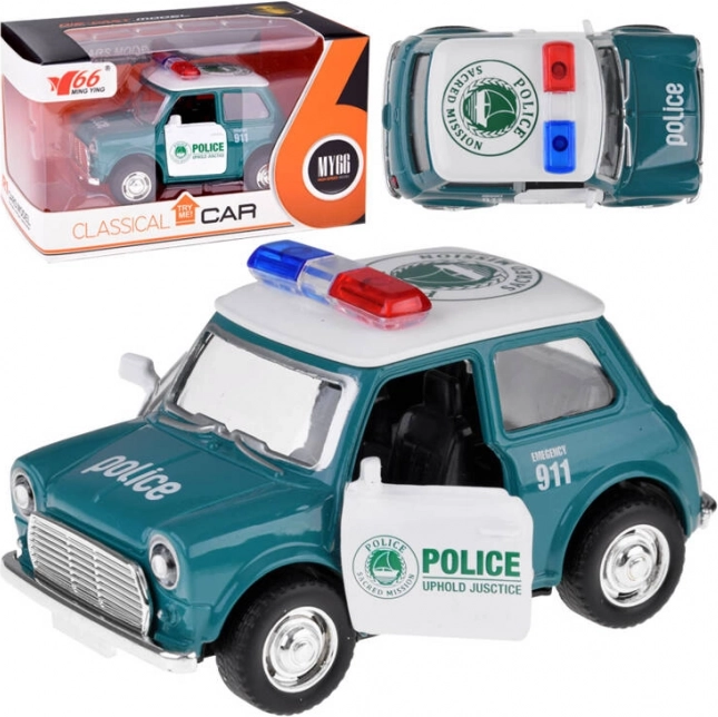 Kovové policejní autíčko s otevíracími dveřmi 1:38, pull-back