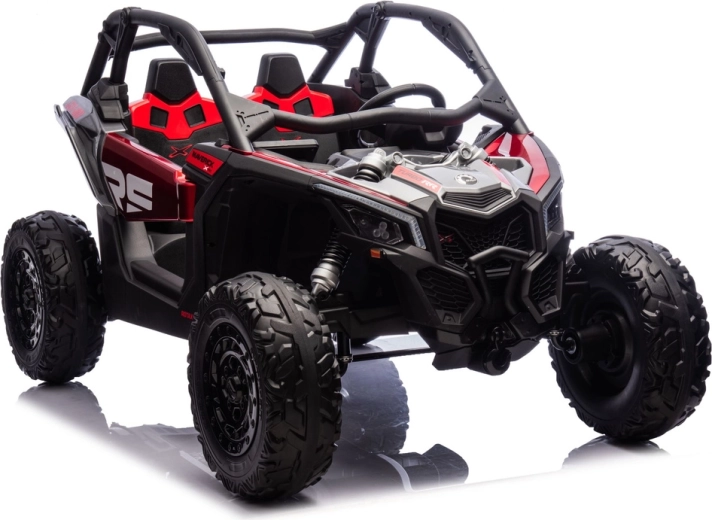 Can-Am Maverick turbo rr silné elektrické autíčko na baterii, červené lakované