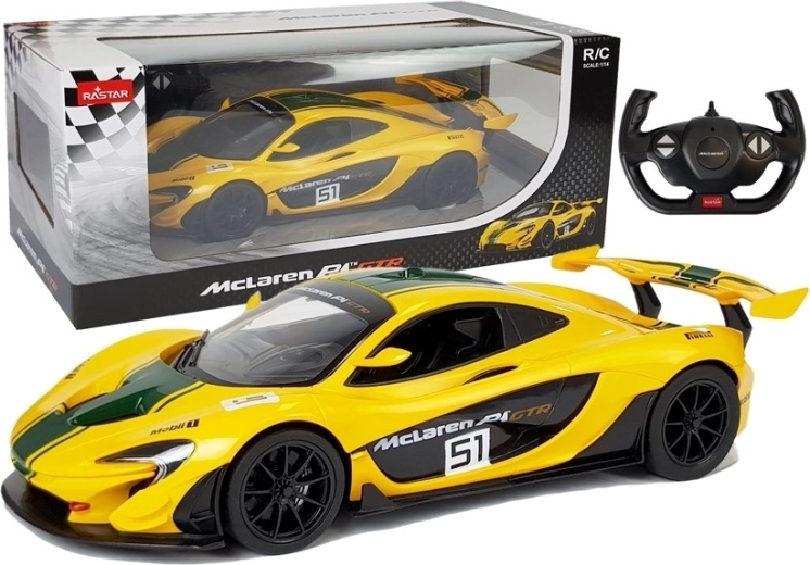 Dálkově ovládané auto McLaren P1 GTR Rastar 1:14 žluté
