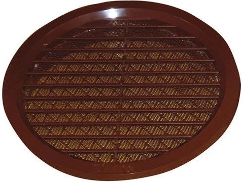 Větrací mřížka se síťovinou, průměr 140 mm, hnědá