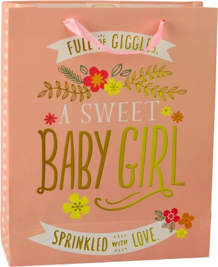 Dárková taška na narození pro holčičku 32 x 26 x 12 cm
