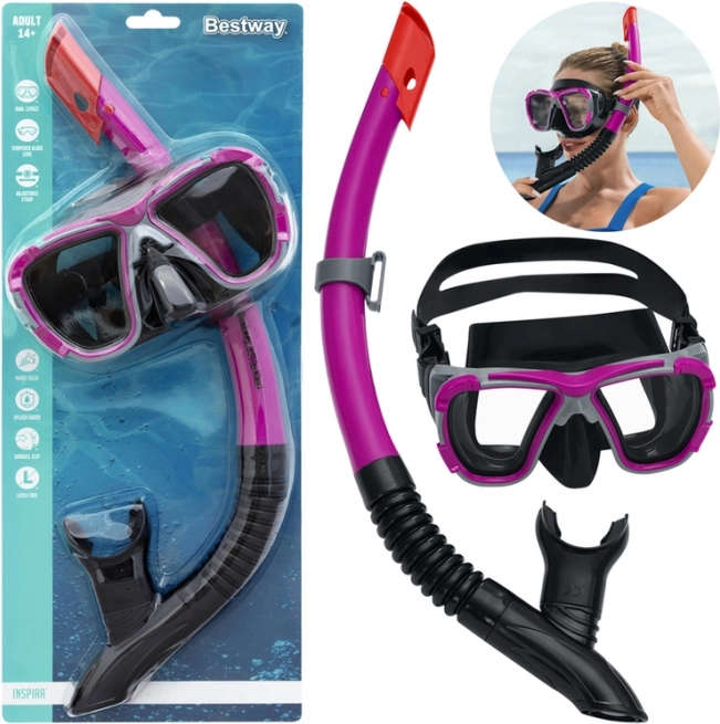 Bestway Šnorchlovací sada pro děti a dospělé – Červená