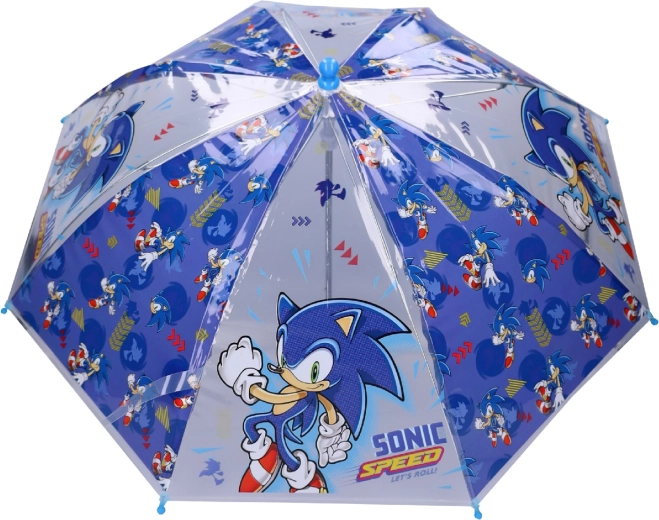 Dětský průhledný deštník Sonic Rainy Days, modrý