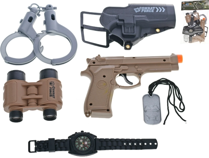 Vojenský set s pistolí a doplňky pro děti