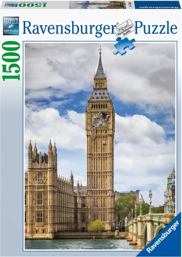Puzzle 1500 dílků – zábavná kočka na hodinách Big Ben RAVENSBURGER