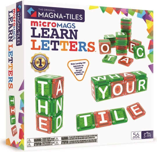 MAGNA-TILES magnetická stavebnice microMAGS písmena, 56 dílků