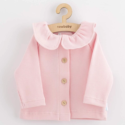 Kojenecký kabátek na knoflíky new baby laura růžový 92