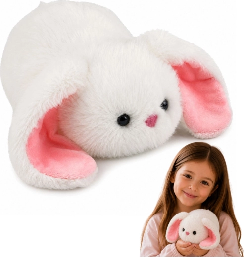 Plyšový králíček s dlouhýma ušima bílý 16 cm - 1 kus