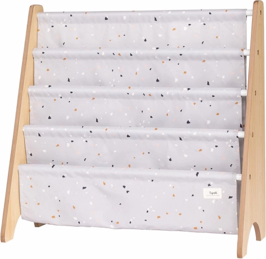 3 Sprouts stojan na knížky recycled terrazzo/light gray
