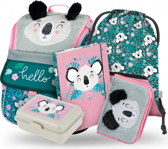 Set školních pomůcek Zippy Baby Koala: aktovka, penál, sáček, desky, box
