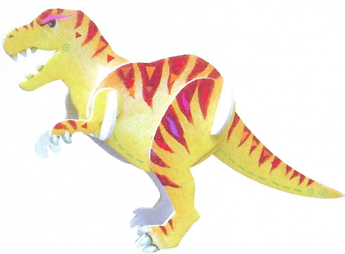 3D dřevěné puzzle Tyrannosaurus rex s barvami ARTLOVER