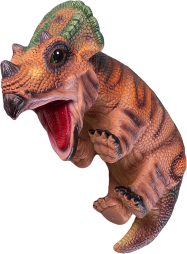 Hnědý maňásek dinosaurus mládě 42 cm - 1 kus