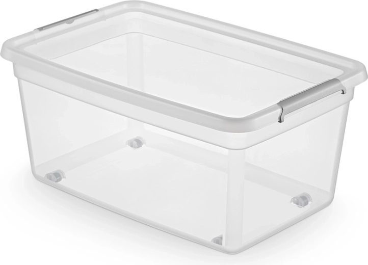 Basestore úložný box na kolečkách s víkem a klipsy 40 l