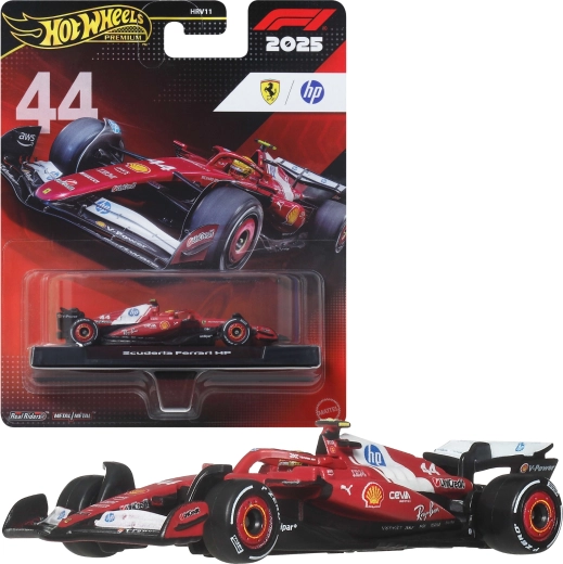 Hot Wheels Premium Formule 1 2025 Scuderia Ferrari HP #44 Lewis Hamilton – model auta 1:64 - 1 kus
