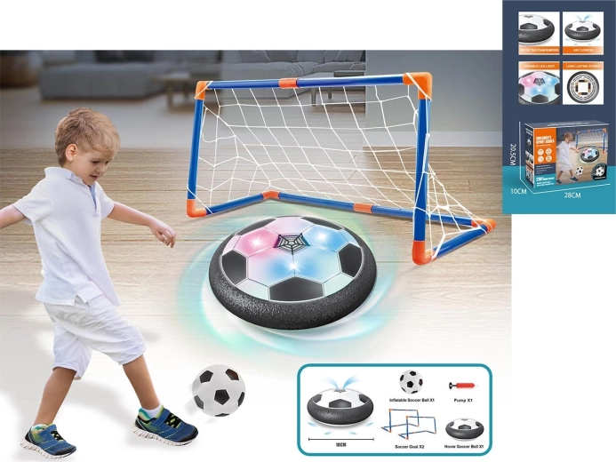 Levitujécí fotbalový míc s bránkami Hover Soccer s LED osvětlením