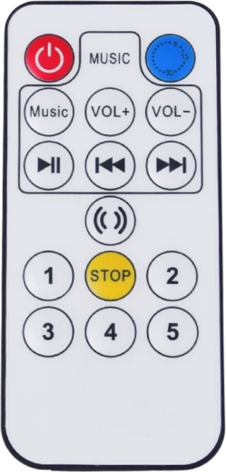 Dálkové ovládání, hudba a časovač