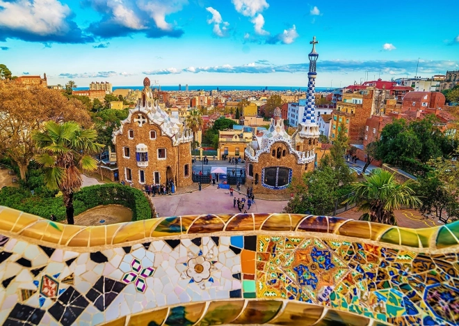 Puzzle Výhled z parku Güell v Barceloně 1000 dílků