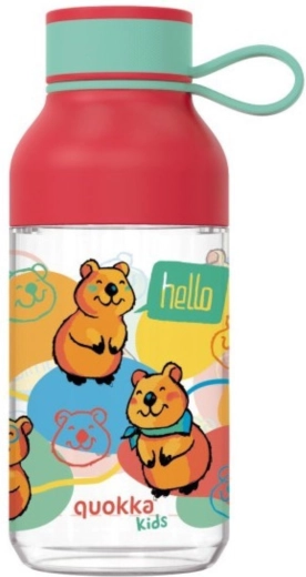 Dětská tritanová láhev Quokka Kids ice happy quokka s poutkem 430 ml