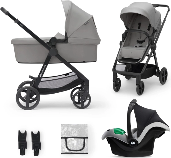 Kinderkraft kombinovaný kočárek 3v1 Newly moonlight grey s autosedačkou Mink PRO