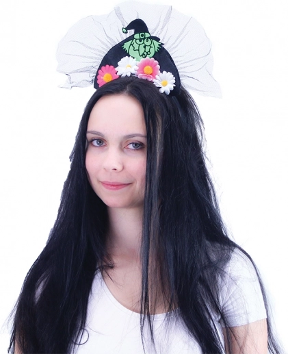 Čelenka čarodějnice s kvítky pro dospělé