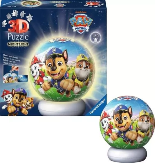 Svítící 3D puzzle PAW PATROL – noční edice, 72 dílků