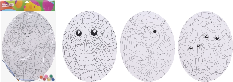 kreativní malovací set na ovál 35 × 45 cm s barvami a 2 štětci