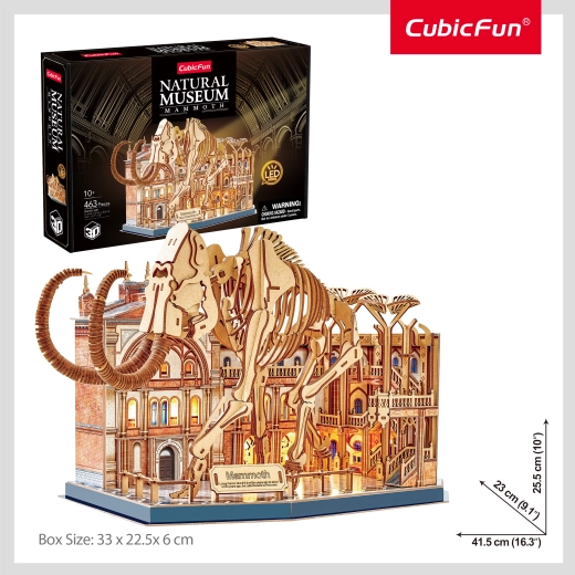 CubicFun 3D puzzle Natural Museum Mamut s LED osvětlením